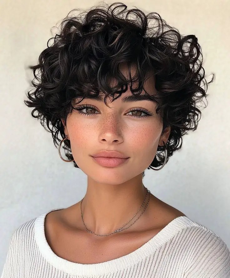 Cute curly hairstyles for school, short or long hair, with bangs or updos – easy baddie styles for 2025 vibes